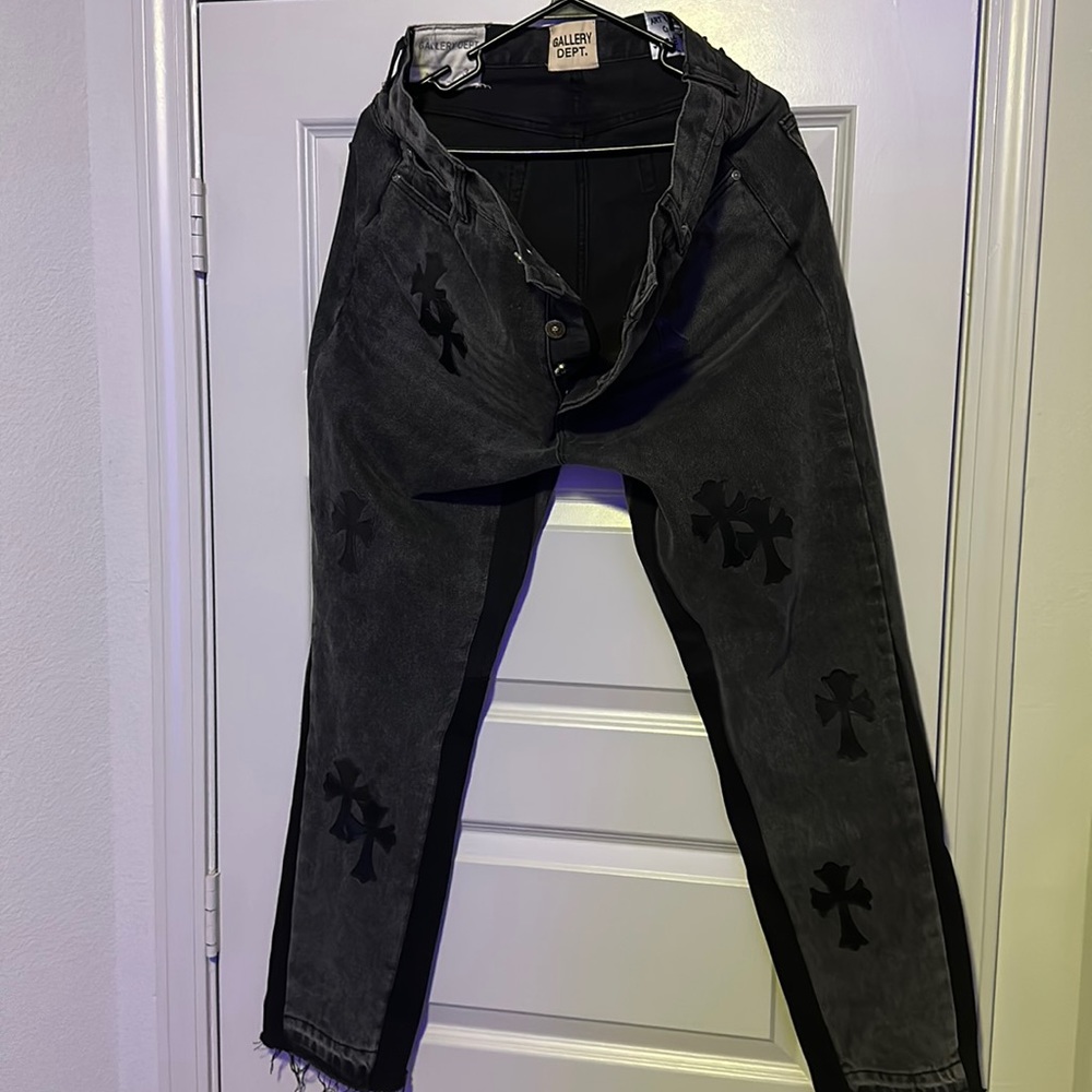 Chrome hearts Gallery Debt denim jeans patchwork Black